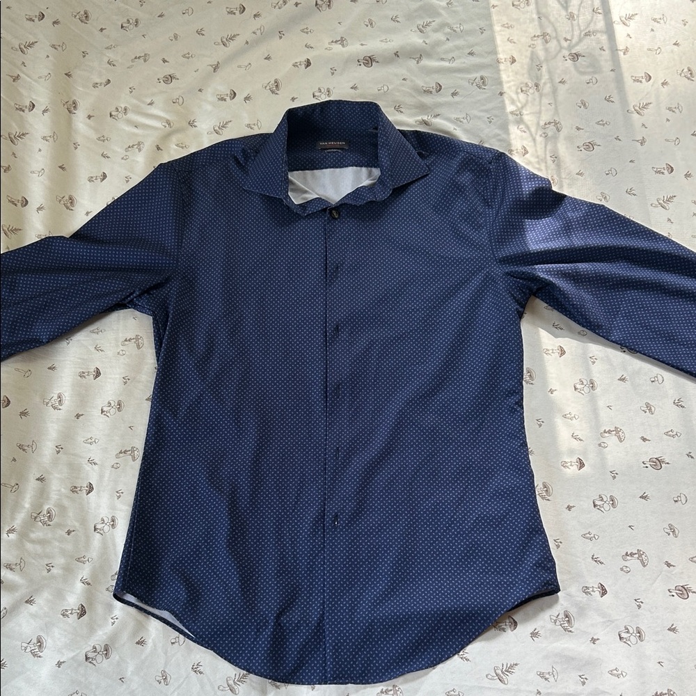 Van Heusen Navy Patterned Casual Shirt